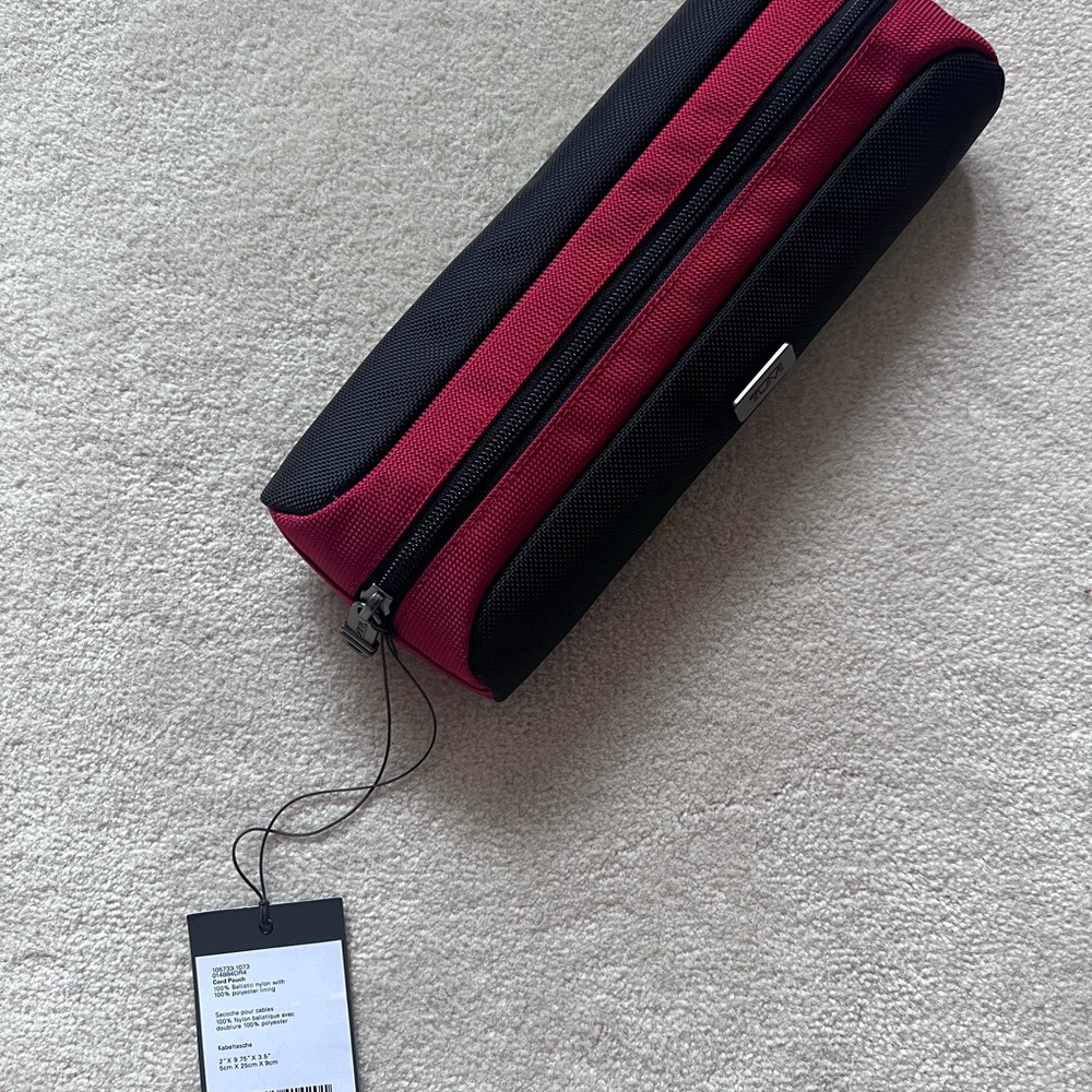 TUMI Black and Red Cord Bag